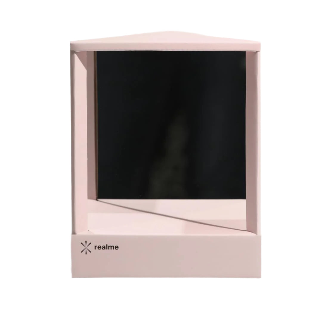 Essential Non-Reversing Mirror – Precision True Image, Vanity Makeup Mirror, 9" Non-Magnifying, Tabletop Mirror (Light Pink)