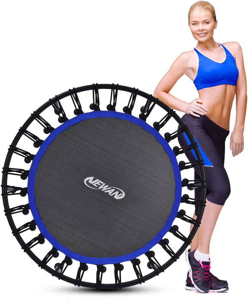 40"-48" Silent Mini Trampoline Fitness Trampoline Bungee Rebounder Jumping Cardio Trainer Workout for Adults-Max Limit 330Lbs