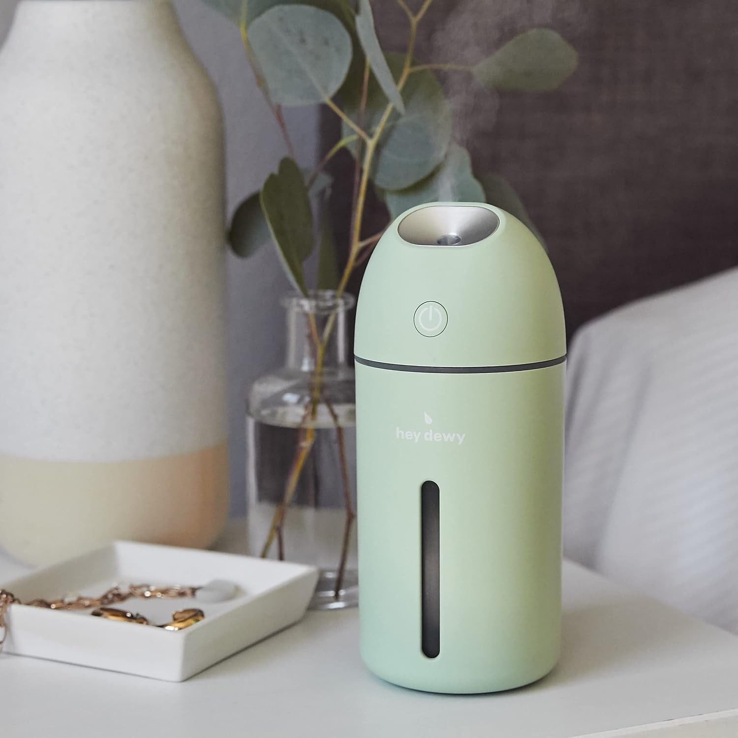 Wireless, Rechargeable, Self-Care, Skin-Nourishing, Hydrating, Portable Cool Mist Humidifier (Sage)